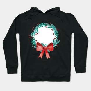 Wreath with bow watercolor Hoodie